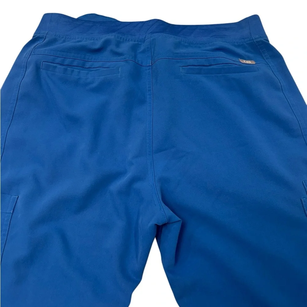 Figs Pocketed Scrub Drawstring Pants in‎ Blue Large